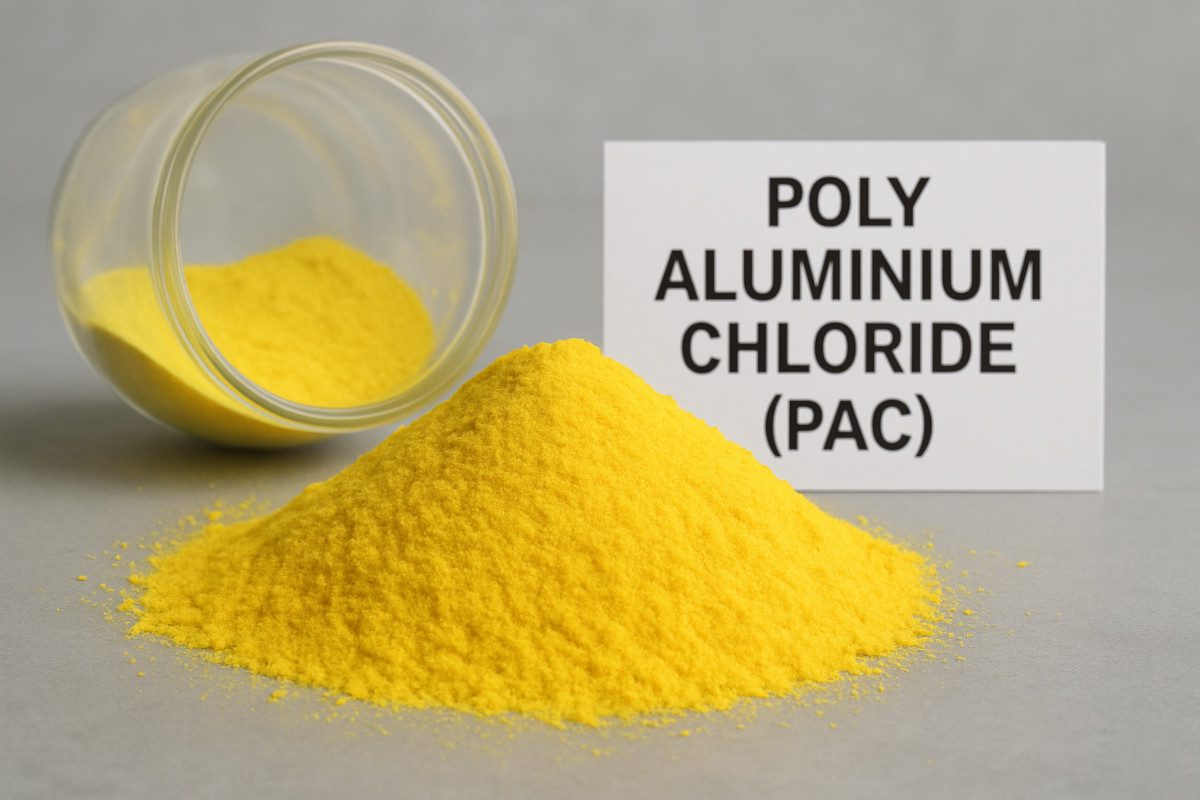 Produk bubuk kimia Poly Aluminium Chloride (PAC) kuning berkualitas dari PT ICSA untuk penjernihan air.