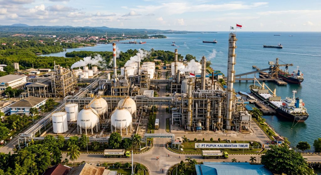 Tumpukan stok batu bara (stockpile) untuk kebutuhan energi industri skala besar.
