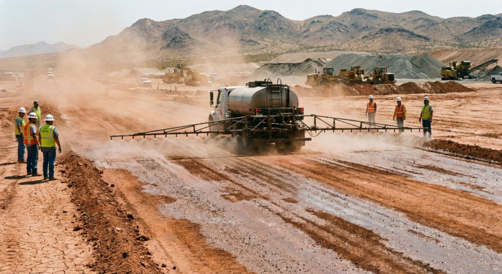 Proses Aplikasi ICSA Dust Suppressant di Lapangan
