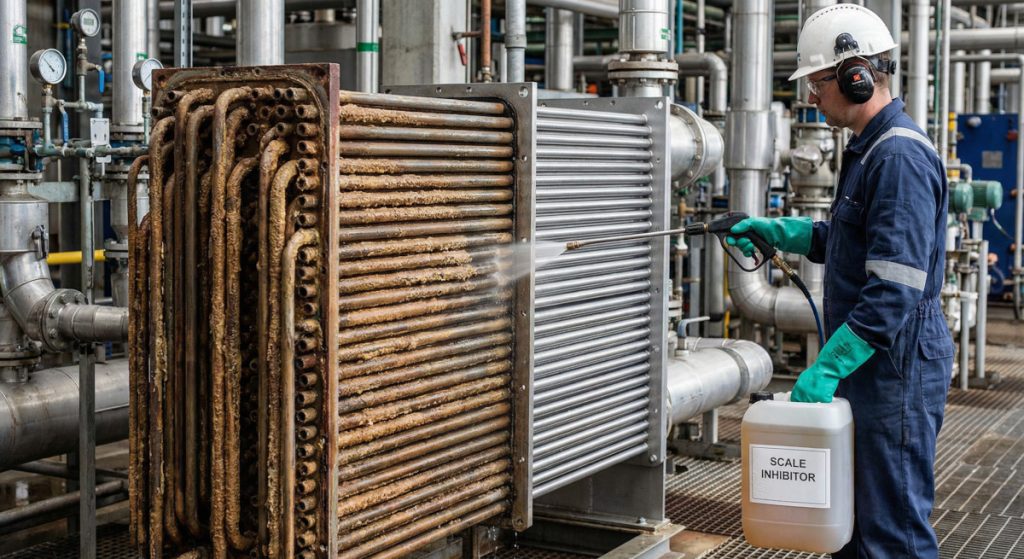 Kerak pada heat exchanger industri dan aplikasi scale inhibitor