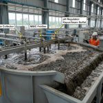 Proses buih flotasi (froth flotation) menggunakan reagent kimia untuk pemisahan mineral berharga