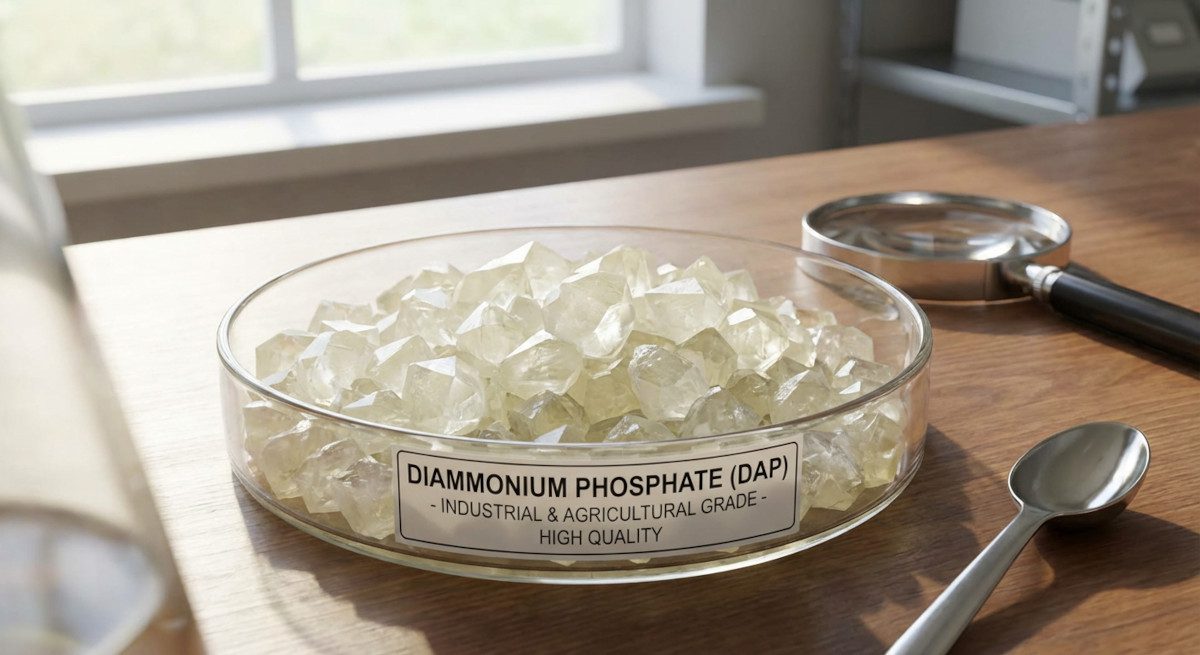 Butiran kristal Diammonium Phosphate (DAP) berkualitas tinggi untuk aplikasi industri dan pertanian